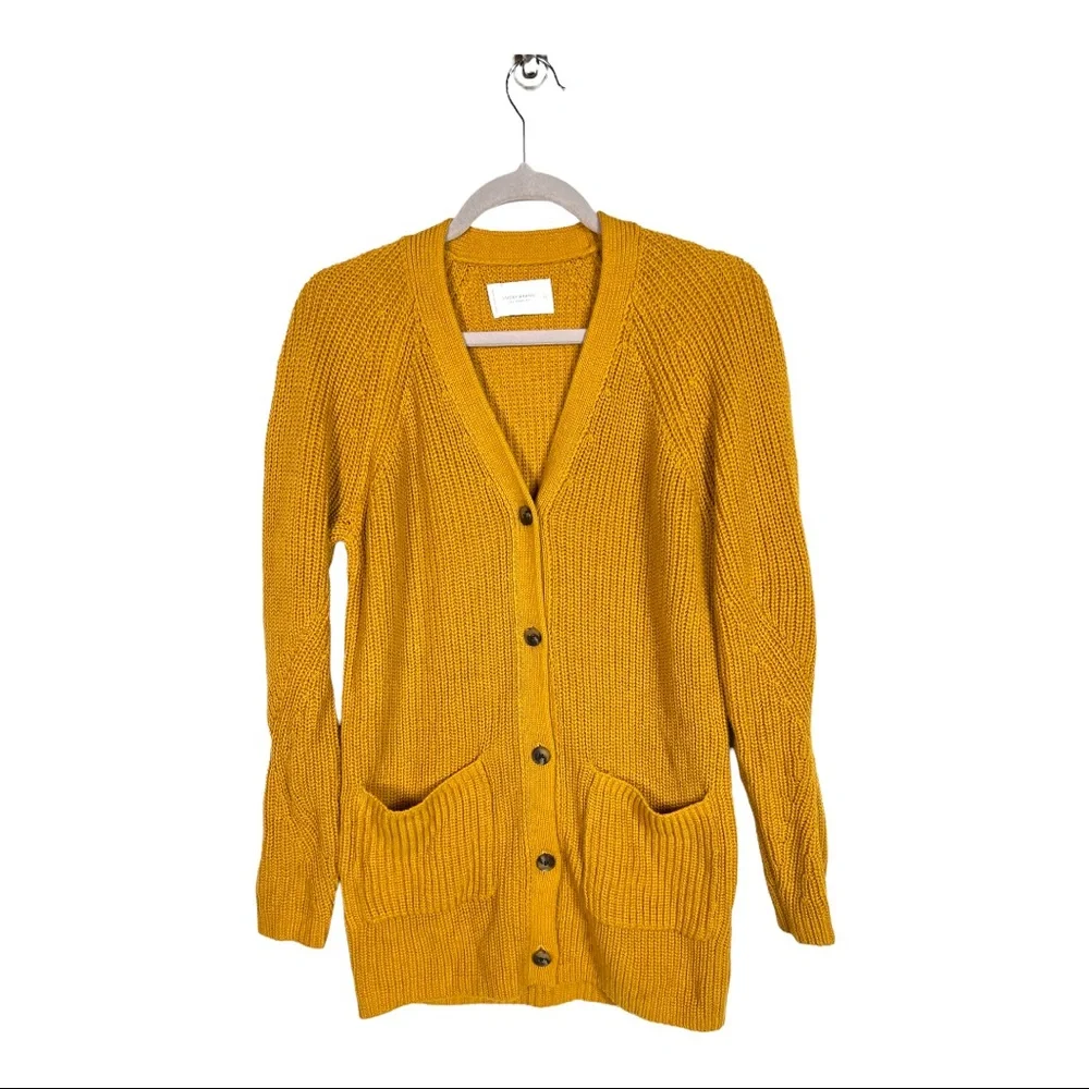 Lucky brand button up mustard yellow sweater